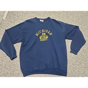 Vintage Michigan Wolverines  Sweatshirt XL Blue USA Made Apparel Sales Company